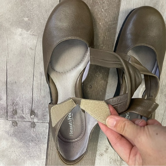 BeautiFeel Pleasure Mary Jane Leather Flats Comfort Shoes Gray 44233 - Picture 13 of 13